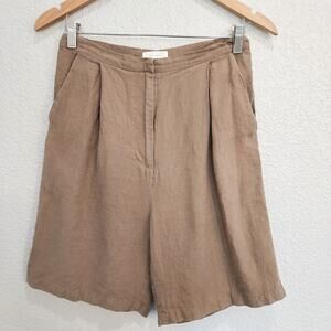 All:Row Beige Linen Long Shorts 8" Inseam Size S